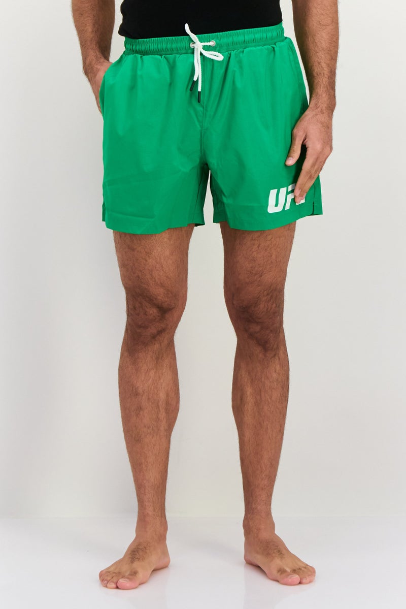 Ufc Men Brand Logo Board Shorts, Green - Image 1