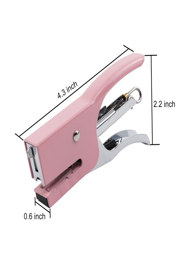 Aacehlh Small Hand-held Stapler Set, 15 Sheet Capacity, Includes 750Pcs Staples and A Staple Remover, Mini Desktop Stapler for Office, School, Home or Travel Use. (Pink) - Image 3