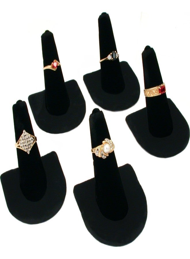 FindingKing 5 Black Velvet Ring Finger Jewelry Holder Showcase Display Stands - Image 1