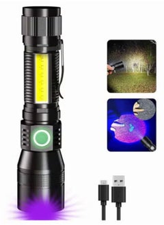 Generic 1800 Lumen LED Tactical Flashlight, Rechargeable LED Flashlight with Cob Side Light Super Bright Flashlight Battery Powerd Waterproof Handheld Flashlights  - Image 1
