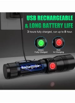 Generic 1800 Lumen LED Tactical Flashlight, Rechargeable LED Flashlight with Cob Side Light Super Bright Flashlight Battery Powerd Waterproof Handheld Flashlights  - Image 5