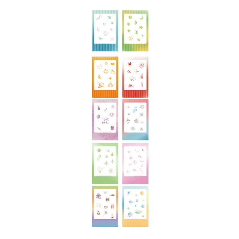 10Pcs Photo Frame Sticker Versatile DIY Scrapbook Sticker for Diary Notebook Photo Album Style 2 - Image 1