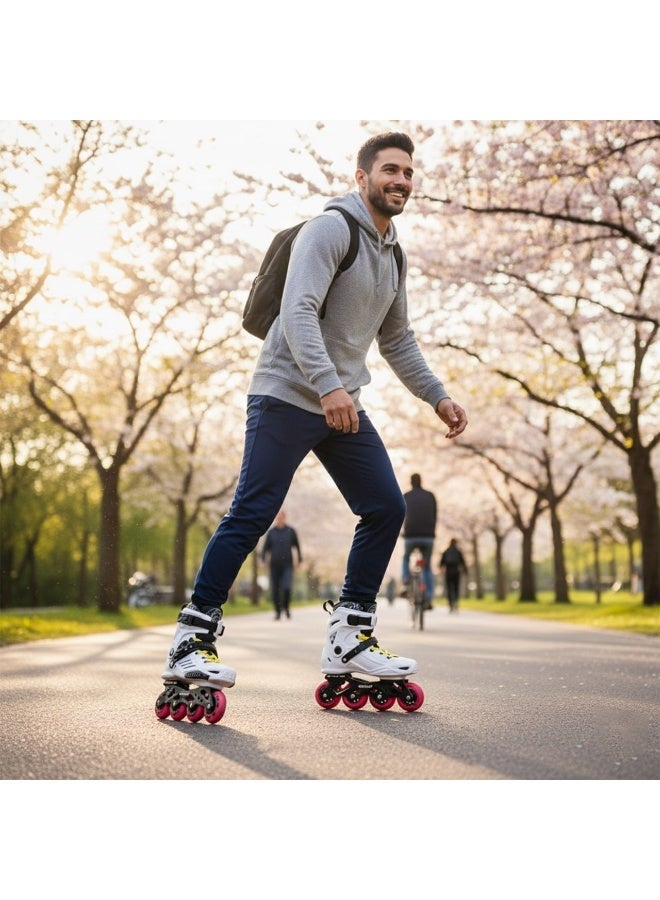 ROSELLE Professional Inline Skates with Aluminum Alloy Frame, ILQ-9 Bearings, 80mm 85A Wheels, Adjustable Buckle & Power Strap – Unisex Adult Fitness Roller Skates - Image 2