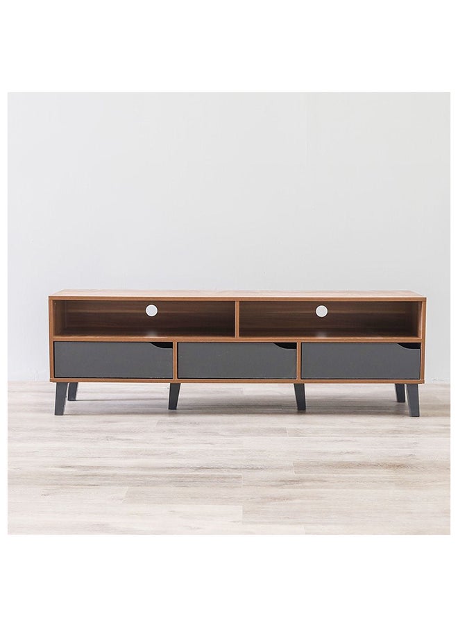 DANUBE HOME Fabian TV Cabinet For Up To 55 Inches TV Entertainment Modern Design Wall Unit Furniture Wooden TV Stand For Living Room Bedroom TV Rack L152xW40xH49 cm Cherry/Dark Grey  - Image 5