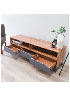 DANUBE HOME Fabian TV Cabinet For Up To 55 Inches TV Entertainment Modern Design Wall Unit Furniture Wooden TV Stand For Living Room Bedroom TV Rack L152xW40xH49 cm Cherry/Dark Grey  - Image 4