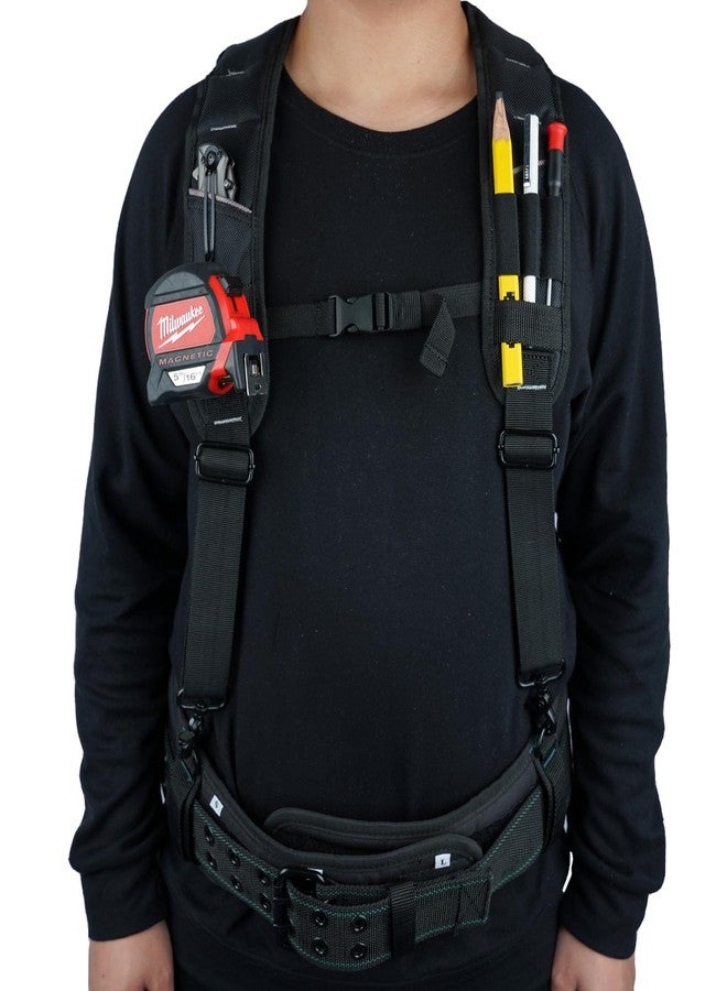 KUNN Tool Belt Suspenders,Heavy Duty 3-Points Padded Construction Work Pouch Suspender for Men with Tool Belt Loops - Image 5