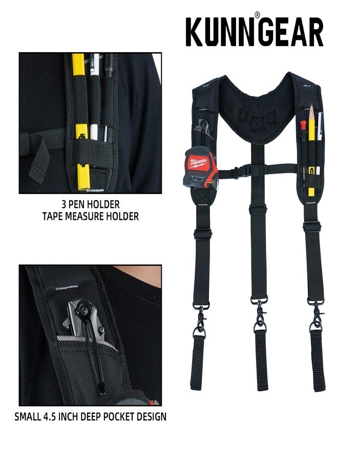KUNN Tool Belt Suspenders,Heavy Duty 3-Points Padded Construction Work Pouch Suspender for Men with Tool Belt Loops - Image 3