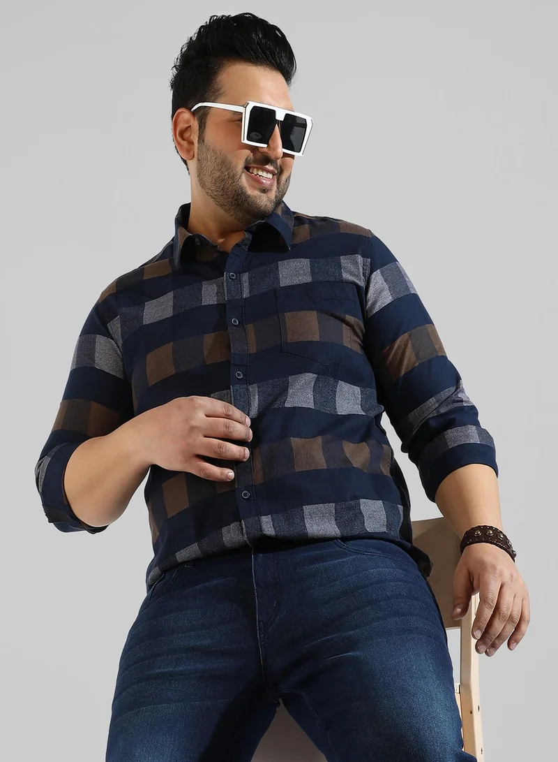 انستافاب بلس قميص كاجوال متعدد الألوان للرجال بقصة عادية