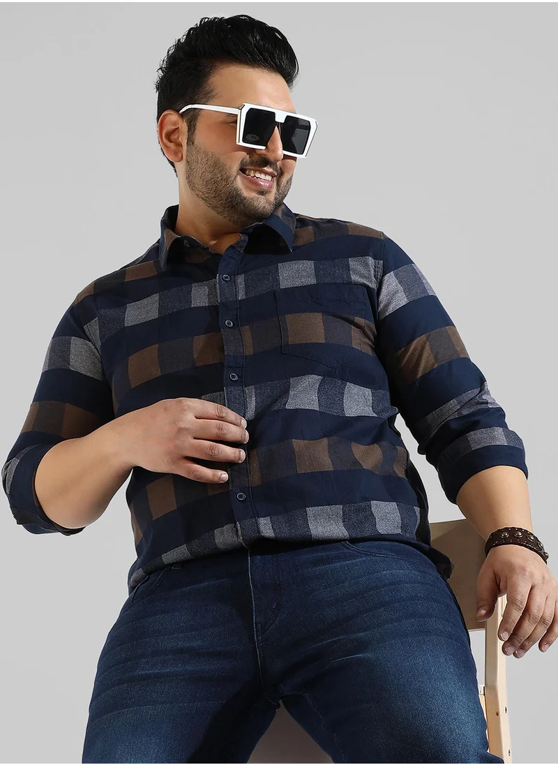 Instafab Plus Men's Multicolour Checkered Regular Fit Casual Shirt