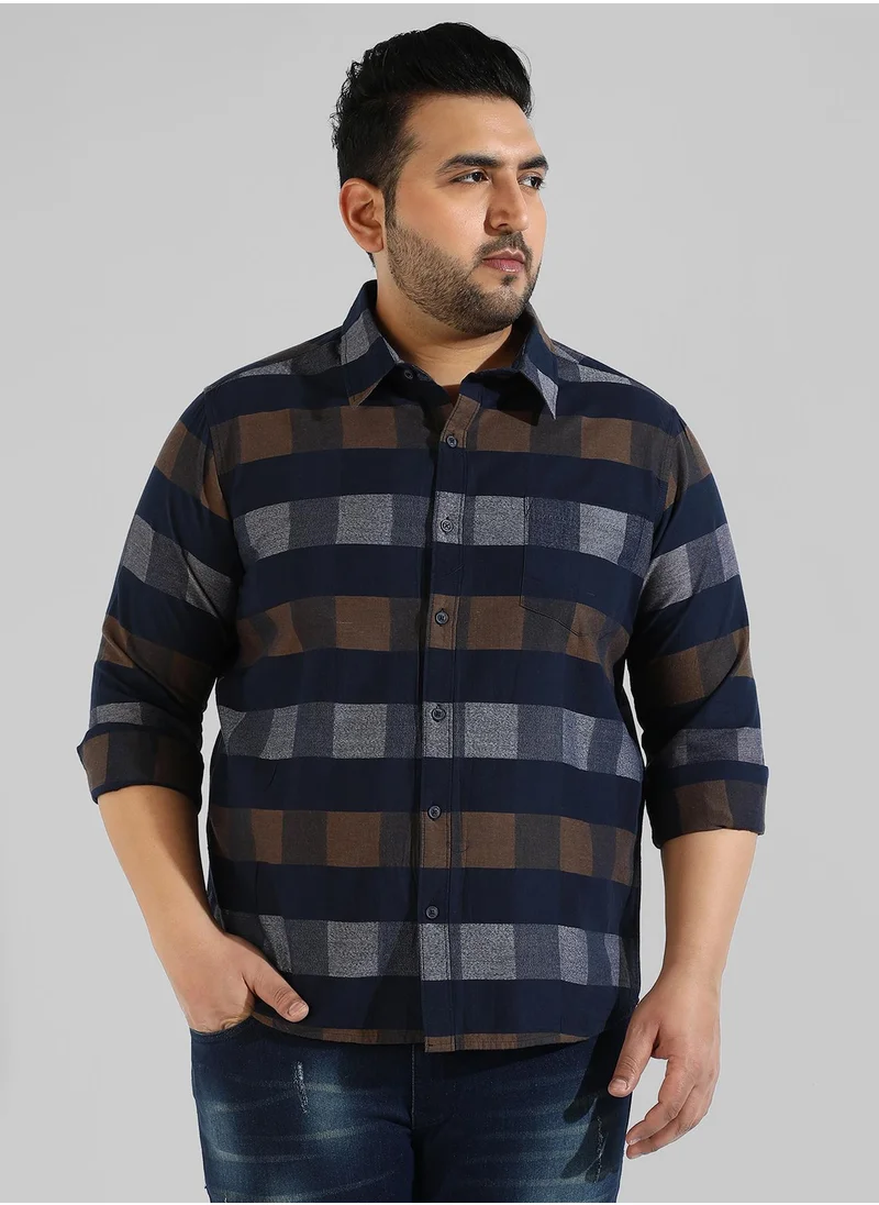 Instafab Plus Men's Multicolour Checkered Regular Fit Casual Shirt