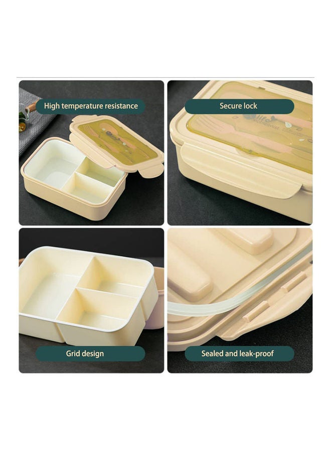Arabest 3-Grid Lunch Box With Lid Beige - Image 4