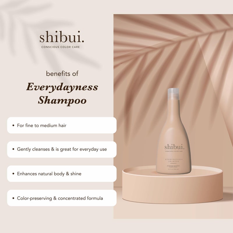 SHIBUI Everydayness Shampoo, Gentle Daily Cleanser with Rose Water & SakÃ©, For Fine to Medium Hair, Color-Safe & Silicone-Free, 33.8 Fl Oz - Image 2