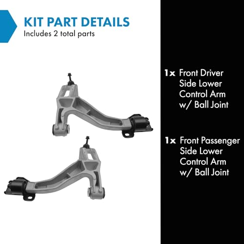 TRQ Front Lower Control Arm with Ball Joint Set Compatible with 2003-2006 Ford Crown Victoria Lincoln Town Car Mercury Grand Marquis 2003-2004 Marauder - Image 2
