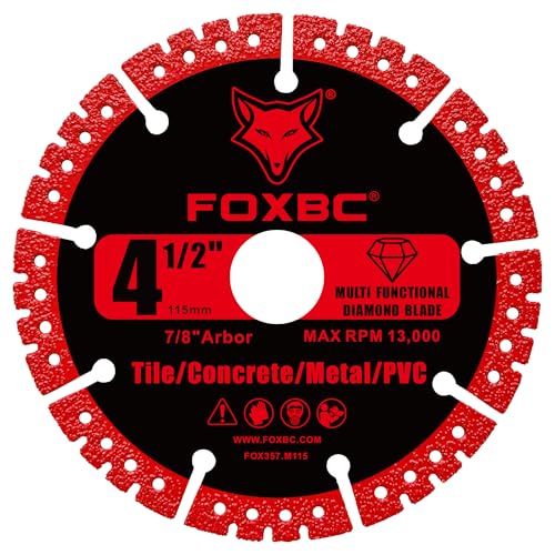 FOXBC 4-1/2 inch Diamond Multi-Purpose Saw Blades for Angle Grinder, Heavy Duty Cut-Off Disc for Metal, Plastic, Porcelain, Ceramic, Marble, Stone - 3 Pack - Image 3