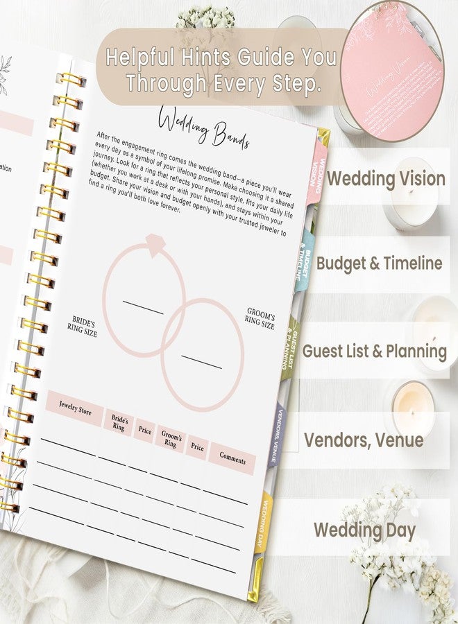 Braveriky Minimalist Wedding Planner Book and Organizer, Bridal Wedding Planning Binder with Tabs, Pockets, Checklists, Calendars, Engagement Gift for Newly Engaged Couples, 8x10.8" - Image 3