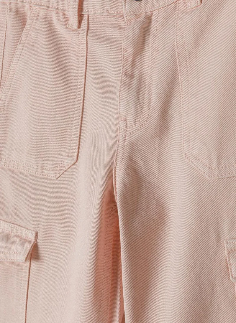MINOTI Girls' Wide-Leg Cargo Pants with Side Pockets