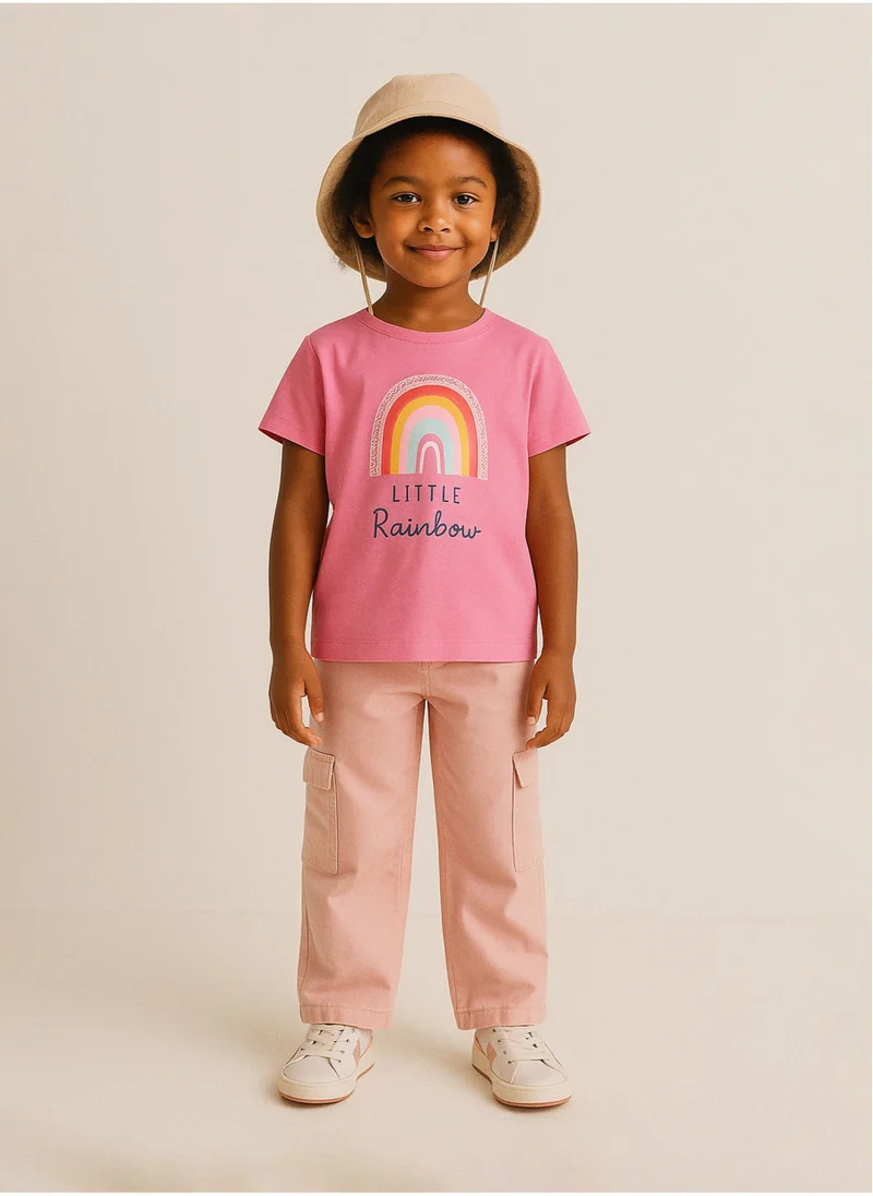 مينوتي Kids Girls Wide Leg Cargo Trousers