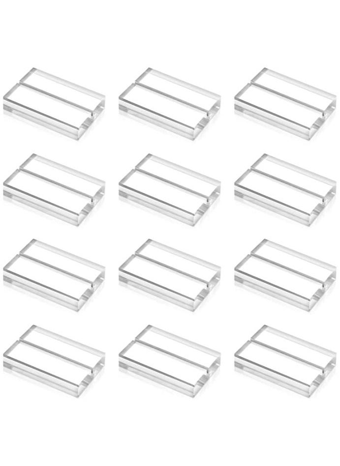 SMARTPOINTS 24 Pieces Acrylic Stands Clear Place Card Holders 1.6 Inch Acrylic Table Sign Holder Table Number Stands Name Card Display Stand for Table Weddings Events Office Meeting  - Image 1