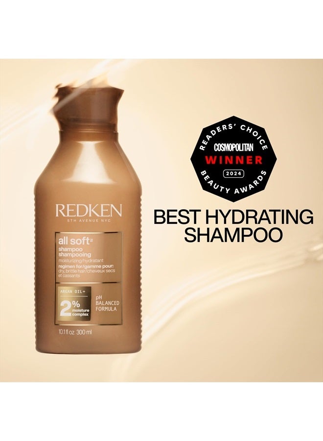 REDKEN All Soft Argan Oil Shampoo | For Dry / Brittle Hair | Provides Intense Softness and Shine | Travel Size | 1.7 Fl Oz - Image 2