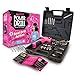 DIY jr My First Power Drill 60Piece Working Tool Set for Girls Rechargeable Cordless Pink Drill with LED Light Learning Building Construction Kit for Kids With Carrying Case Charger - Image 3