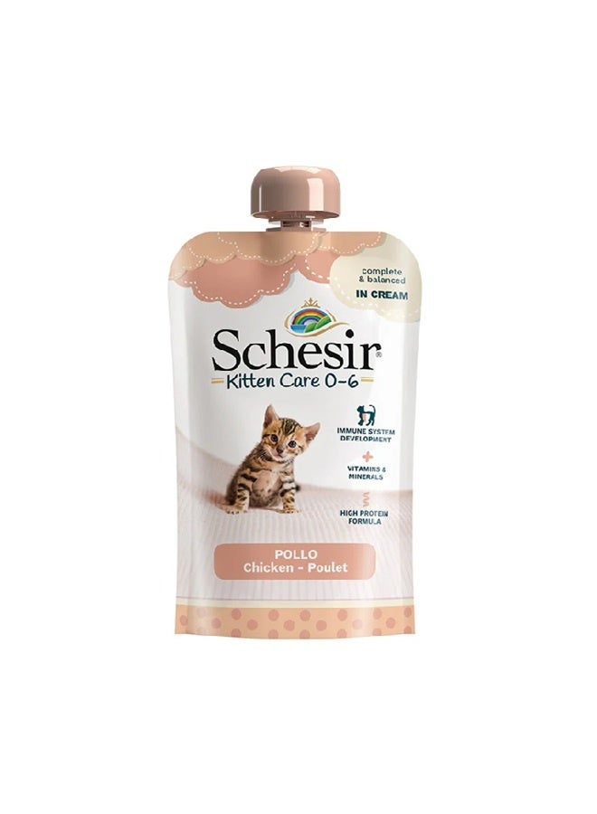 Schesir طعام رطب للقطط الصغيرة بنكهة الدجاج الكريمي - 150غ