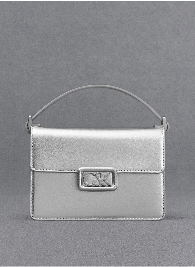Charles & Keith Charles & Keith Leather Metallic Boxy Bag  - Image 1