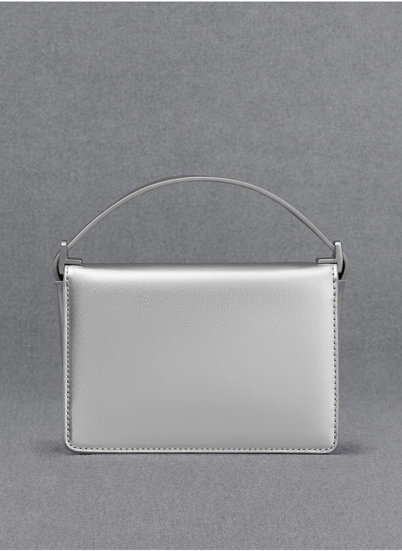 Charles & Keith Charles & Keith Leather Metallic Boxy Bag  - Image 2