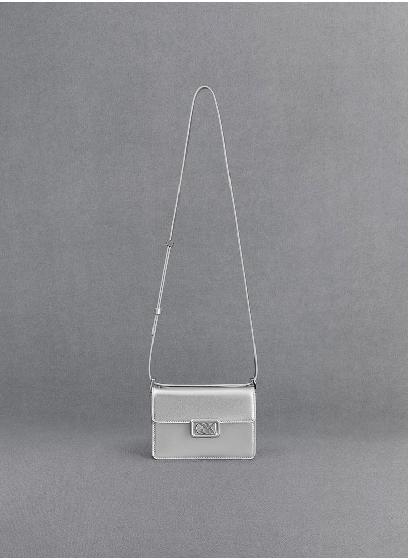 Charles & Keith Charles & Keith Leather Metallic Boxy Bag  - Image 4