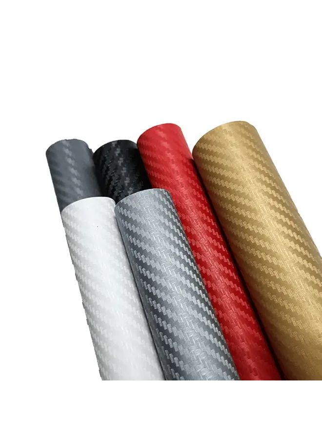 غلاف فينيل ألياف كربون ثلاثي الأبعاد فضي مقاس 30 × 127 سم مقاوم للماء، ملصق سيارة لتزيين السيارات والدراجات النارية بنفسك - Image 3