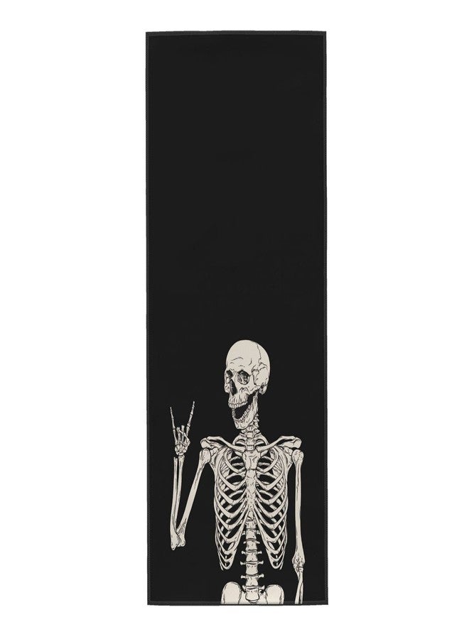 Dewoofly Rock and Roll Skeleton Hippie Skull Soft Fingertip Towels, Hand Towel, Dish Towel for Kitchen All Season 12 x 27.5 inches - Image 1