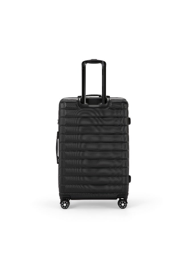 Eagle Express Wood, Hard Trolley Luggage -1 Piece - 24 inch  – Black – ABS Scratch-Resistant Suitcases with 360° Spinner Wheels, 1-Year Warranty & Protective Cover - Image 2