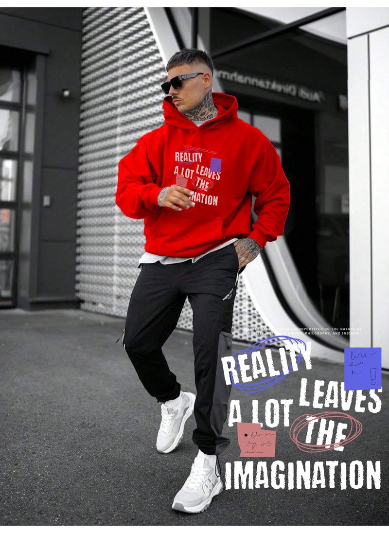 DogFish - Women, Men's Sweatshirt Graffiti Minimalist Typography Printed Bold Red Lover Sweatshirt - Image 1