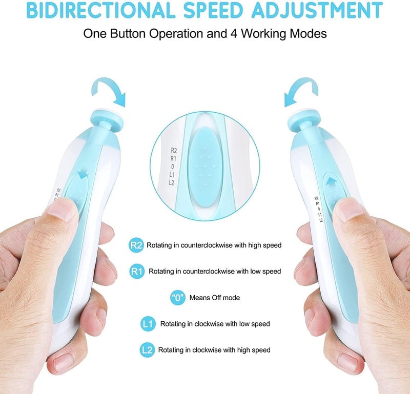 CHIMMET Baby Nail Trimmer New Born With Lights | Electric Baby Nail Cutter 0-6 Months With Multiple Filer Heads Adjustment | New Born Baby Products - Image 3