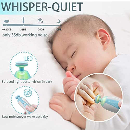 CHIMMET Baby Nail Trimmer New Born With Lights | Electric Baby Nail Cutter 0-6 Months With Multiple Filer Heads Adjustment | New Born Baby Products - Image 4
