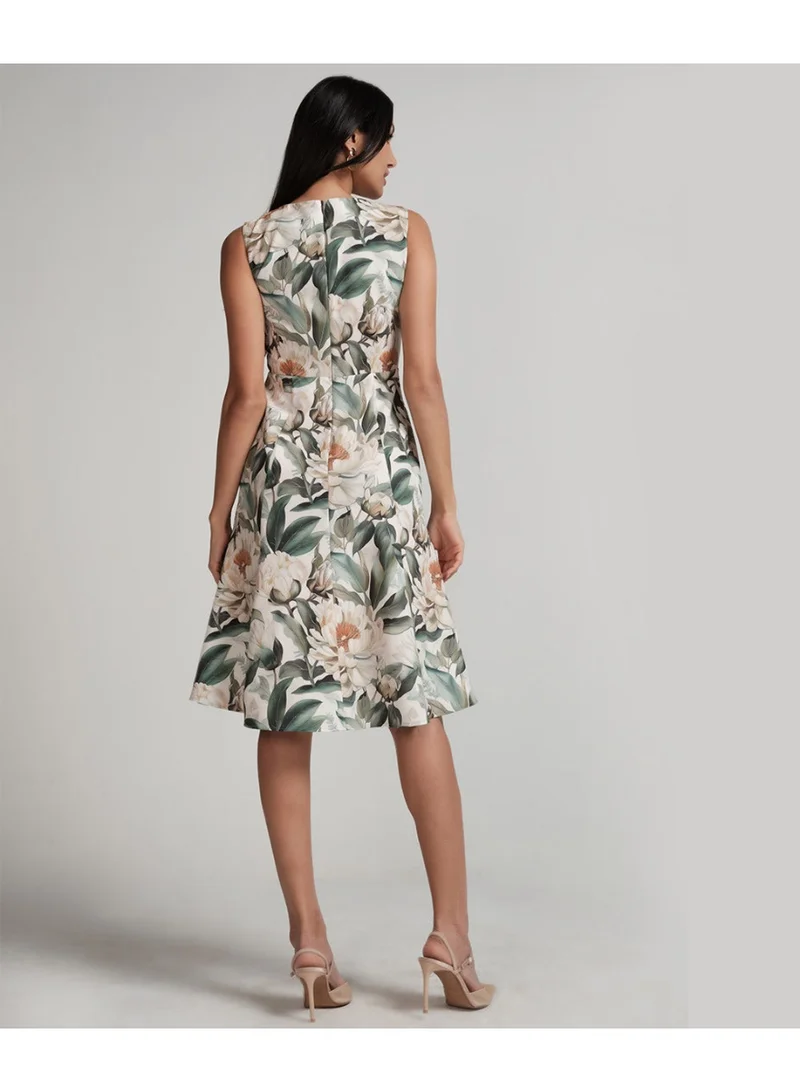 Zigzag Floral Sleeveless Dress