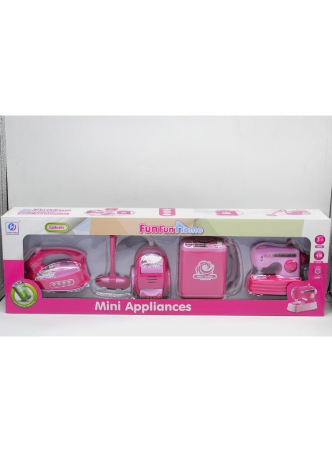 TOY GARDEN Mini Household Appliances Toy Set – Iron, Washing Machine & Sewing Machine for Kids Role Play and Pretend Cleaning Fun - Image 1