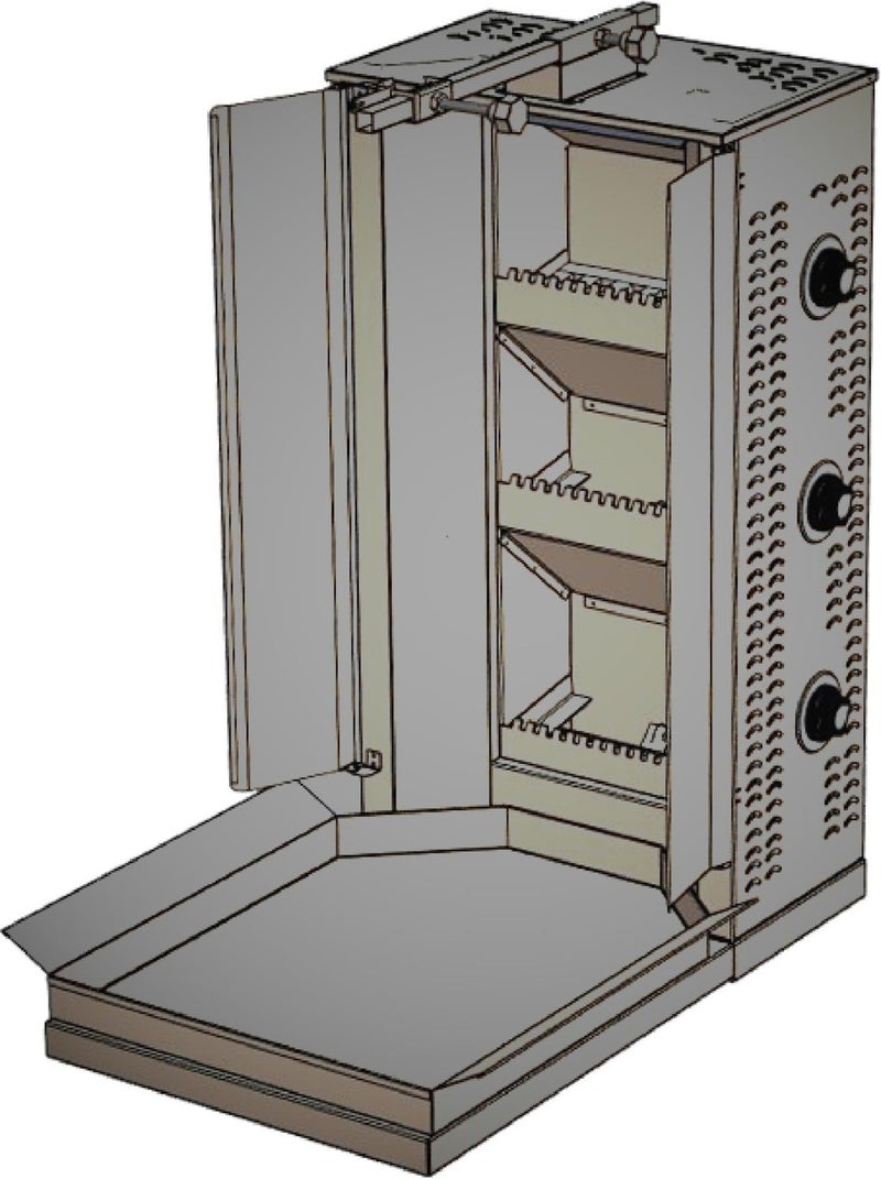 CSA Inox Karacasan Industrial 3 Radiant Lava Stone Doner Kebab Machine  - Image 2