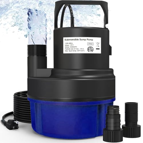 AgiiMan Submersible Water Pump - 1HP 3500GPH Pool Cover Pump for Pool Draining, Pool Cover Pump with 25FT Power Cord for Basements, Pool, Fountains, Hot Tub, Garden, Blue - Image 1