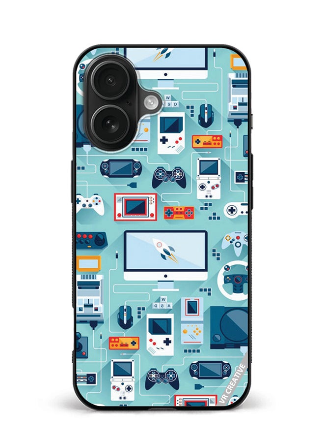 VR CREATIVE Protective Case Cover For Apple iPhone 16 Plus Technology Items Design Multicolour