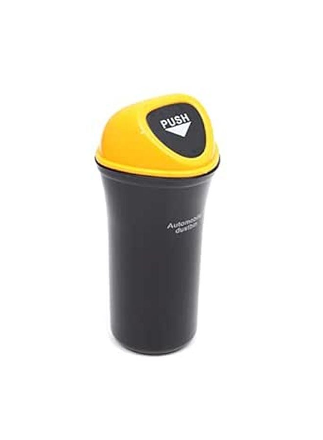 Leakproof Portable Car Trash Can with Clip Organizer Yellow Space Saving Auto Dustbin - Image 1