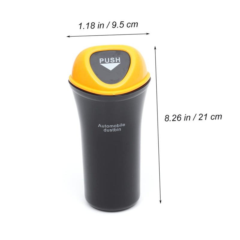 Leakproof Portable Car Trash Can with Clip Organizer Yellow Space Saving Auto Dustbin - Image 3
