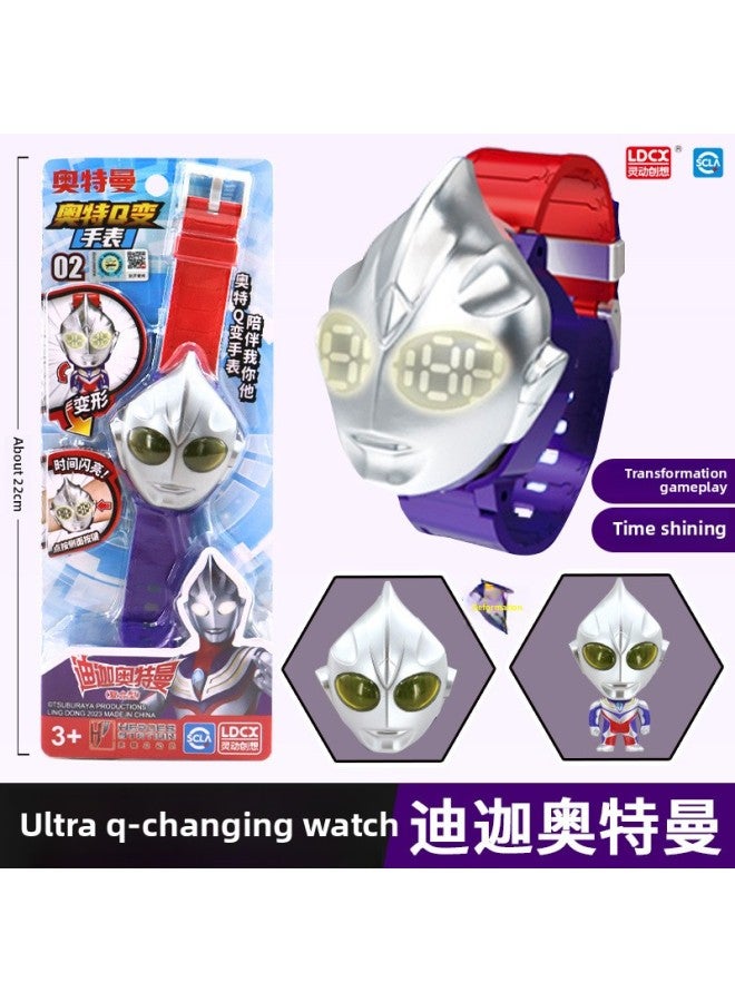 Genuine Smart Diga Altman Mecha Watch Children's Edition Zeta Luminous Q Change Bracelet Time Toy Boy-Color:OTT Q Change Watch (Degas)  - Image 1