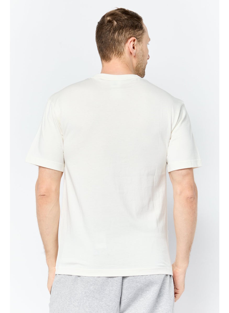 Reebok Men Sportswear Fit Short Sleeve Outdoor T Shirt, Off White  - Image 4
