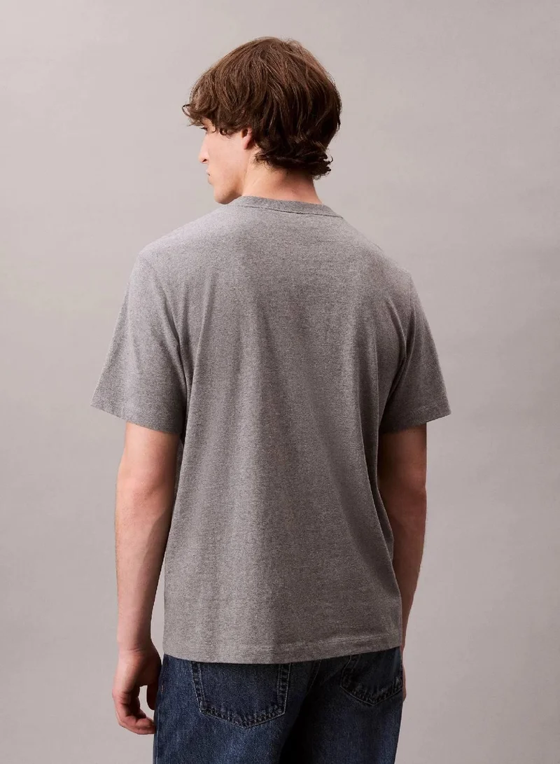 Calvin Klein Jeans Medium Grey Htr Monogram T-shirt for Men | Best Price UAE