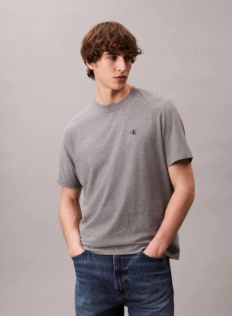Calvin Klein Jeans Medium Grey Htr Monogram T-shirt for Men | Best Price UAE