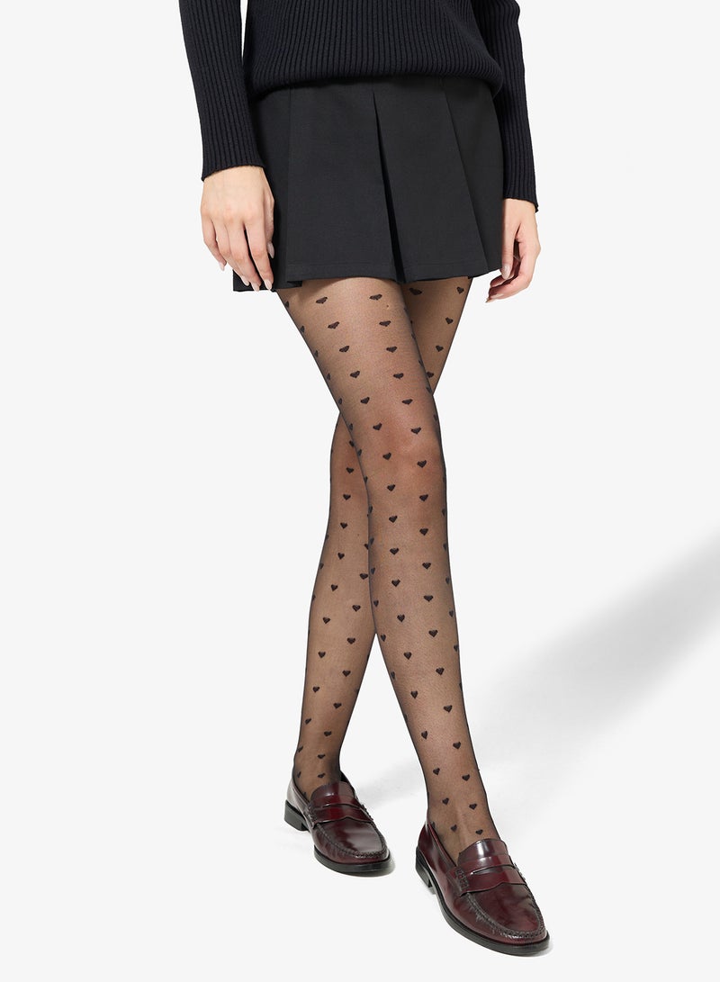 Ginger 10D Heart Detail Sheer Stockings - Image 2