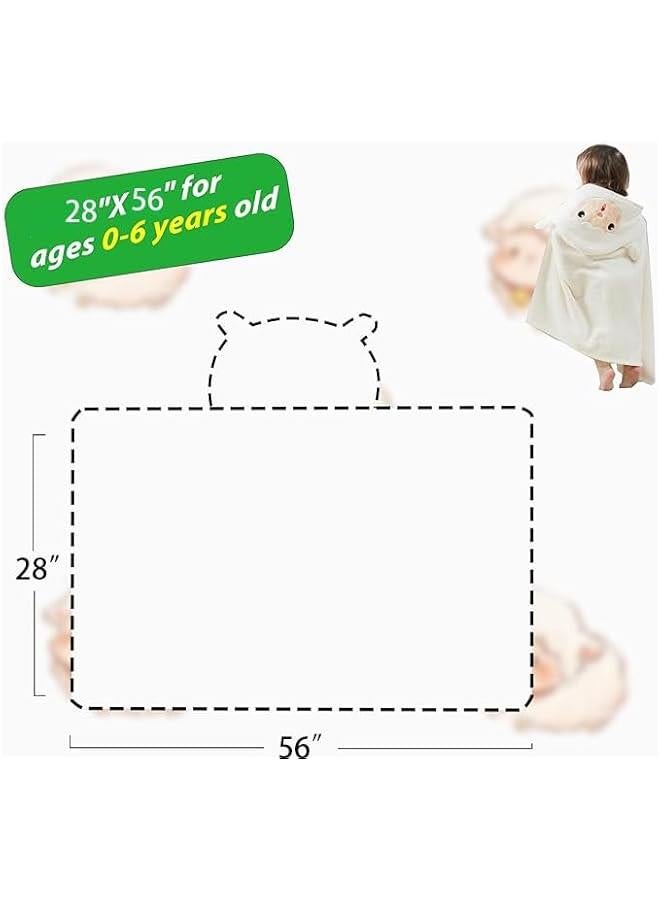 MOXO Toddler Bath Towel Baby Towels with Hood 28X56 Ultra Absorbent Soft Bathrobe Blanket Kids Shower Towel Gifts for Girls and Boys. - Image 2