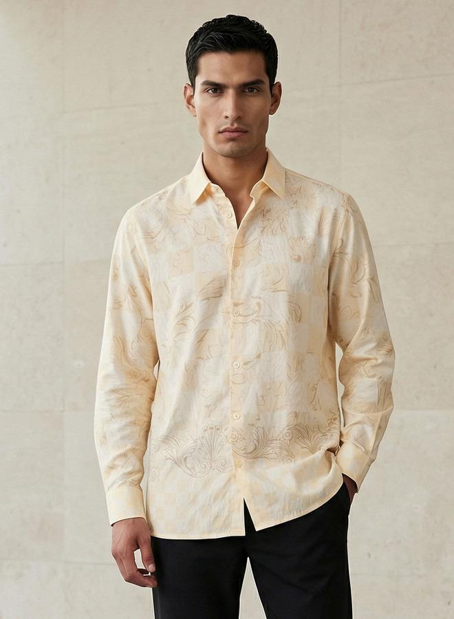 Iconic Men Regular Fit Collared Printed Long Sleeve Shirt - Image 1