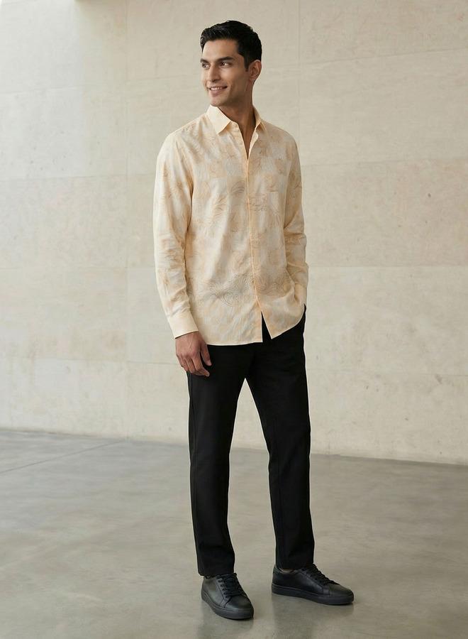 Iconic Men Regular Fit Collared Printed Long Sleeve Shirt - Image 3