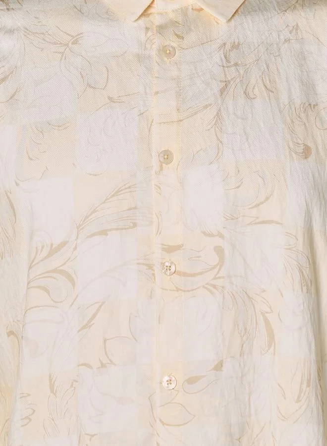 ايكونيك Iconic Men Regular Fit Collared Printed Long Sleeve Shirt